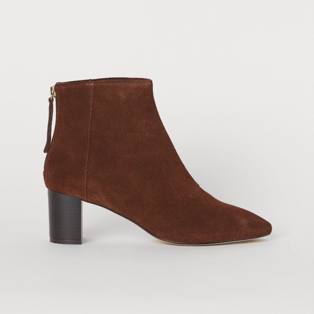 Brown suede ankle boot